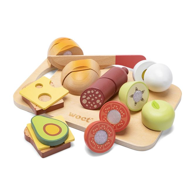 Hovedbilde New Classic Toys Skjærefjøl med Frokostmat, Lekemat i tre
